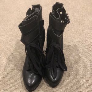 Kelsi Dagger Black High Heel Boots
